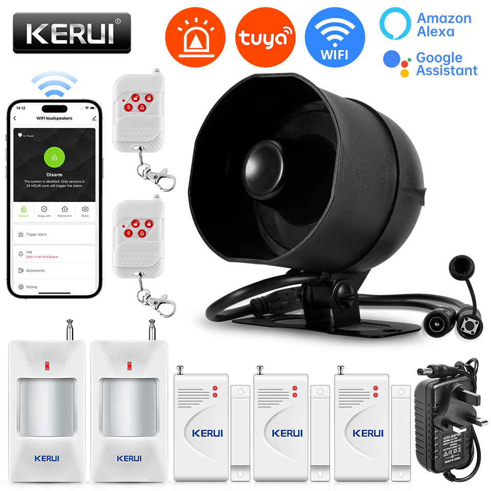 Sim Gsm Alarm - KERUI – système d'alarme sirène 120db,