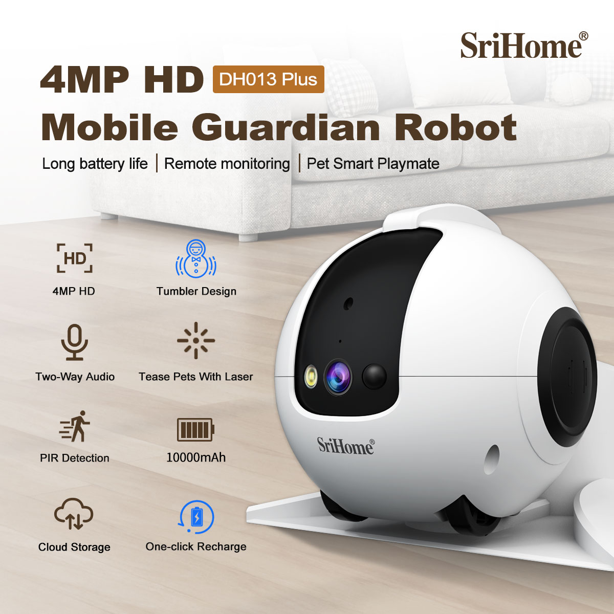Caméra Dôme IP PTZ Sans Fil 4M - Home Security Robots avis et prix